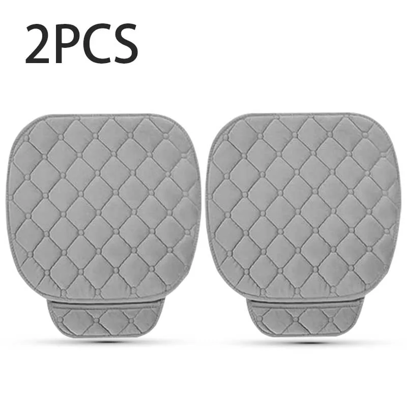 Gray Front 2pcs Чехол для автомобильного сиденья, плюшевая внутренняя подушка для автомобильного сиденья, универсальные чехлы для сидений, зимние защитные коврики, автомобильные чехлы для сидений, аксессуары - Название цвета: Gray Front 2pcs