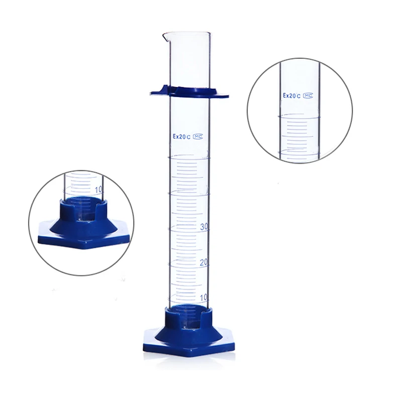 2 pieces/pack 500mL Hexagonal Glass Mmeasuring cylinder Borosilicate Chemistry Glass Graduated Cylinder