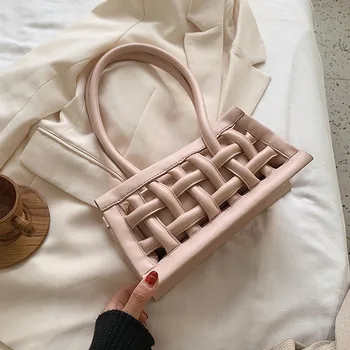 

New Small Female Handbags Waffle PU Leather Shoulder Bags for Women Solid Candy Color Flap Bag Casual Ladies' Travel Tote Bags