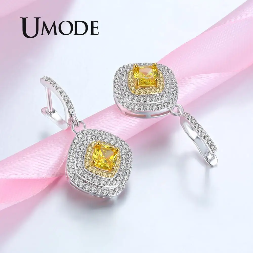 UMODE, Винтажные висячие серьги для женщин, сережки серебряного цвета, роскошные длинные серьги, модное ювелирное изделие, индийские массивные серьги UE0599A