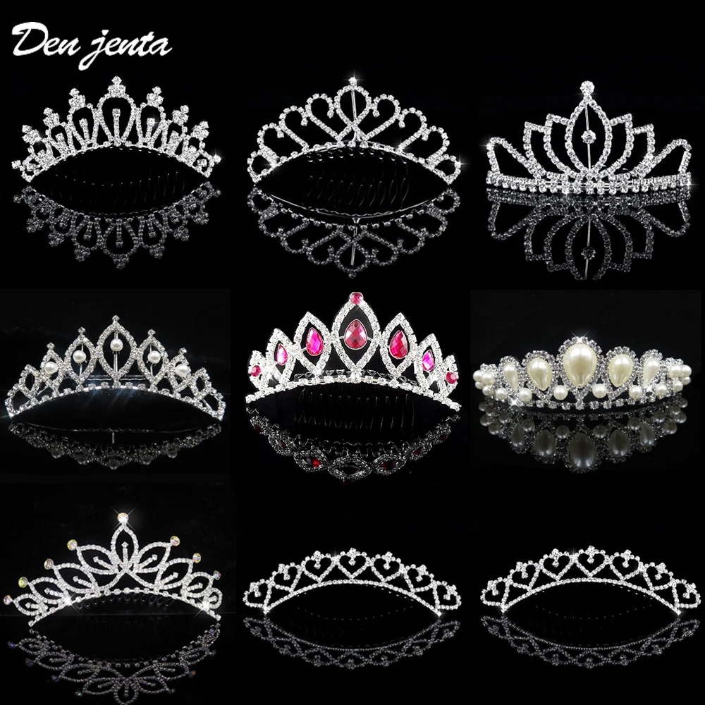 Tiaras y coronas para el de novia para niña y mujer, Tiara de dama honor, peine, accesorios para el cabello de boda, adornos de corona de princesa|Joyería para el cabello| -