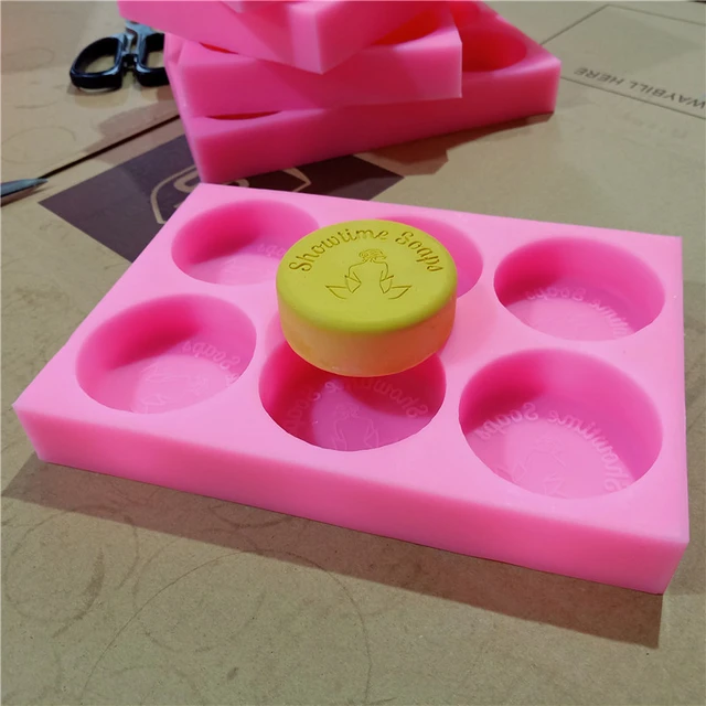 9 Cavities Round Soap Bar Silicone Mold Customize Silicone Soap Mold  Scented Candle Wax Melt Mold