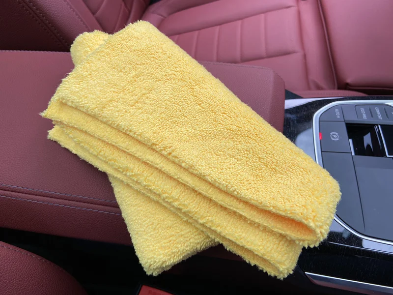 waters car wash Lucullan Yellow Cobra Edgeless Auto Detailing Towels-Professional 380GSM,Dual-Pile Plush Microfiber,Buffing & Polishing best wax for black cars