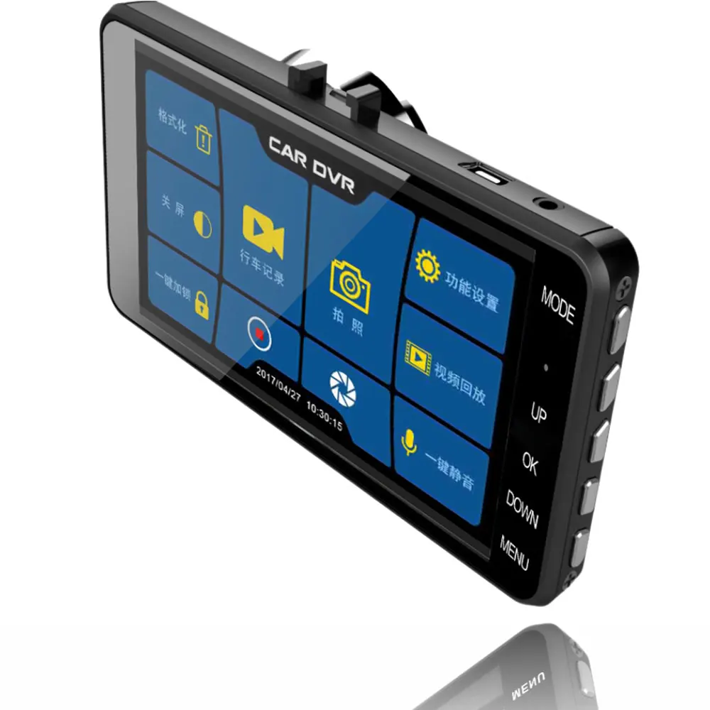 Автомобильный видеорегистратор Dash camera ультратонкий рекордер для вождения камера ночного видения авто двойной объектив сенсорный экран портативный