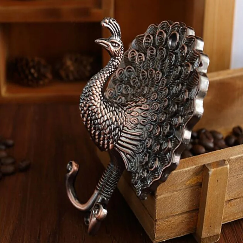 Настенный крючок в форме павлина из цинкового сплава 2 шт. держатель для штор