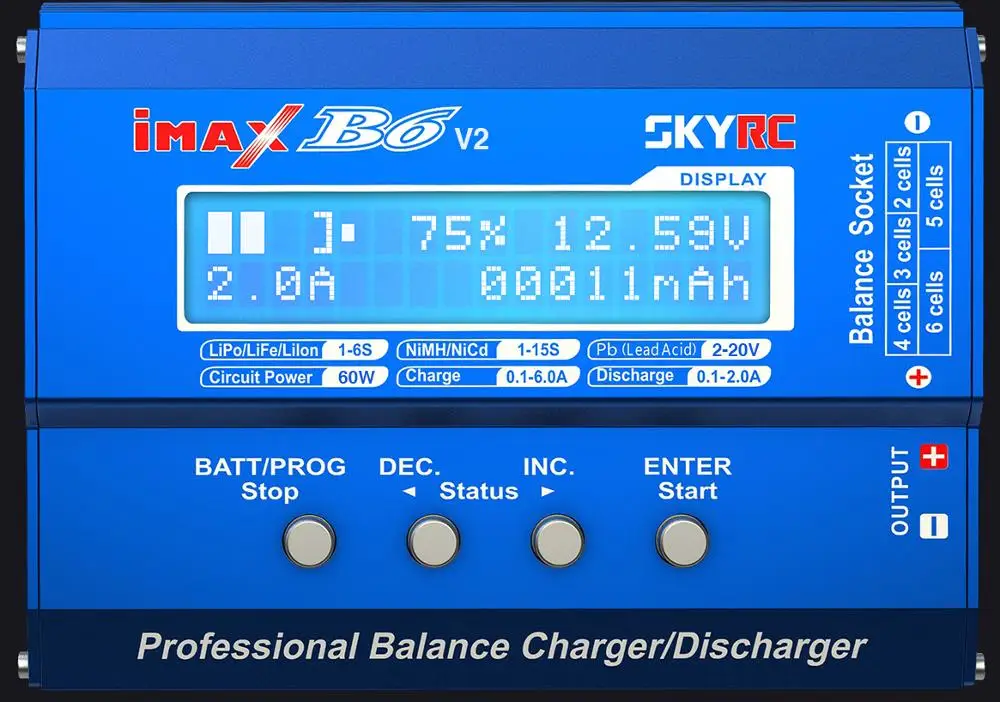 SKYRC IMAX B6V2 цифровой RC Lipo NiMh зарядное устройство