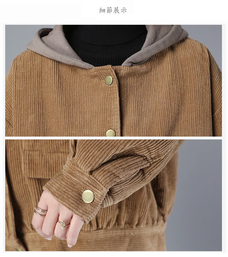 Winter Warm Jackets Women vintage Plus Size Single Breasted Outwear Autumn new Casual Hooded Parkas Womens