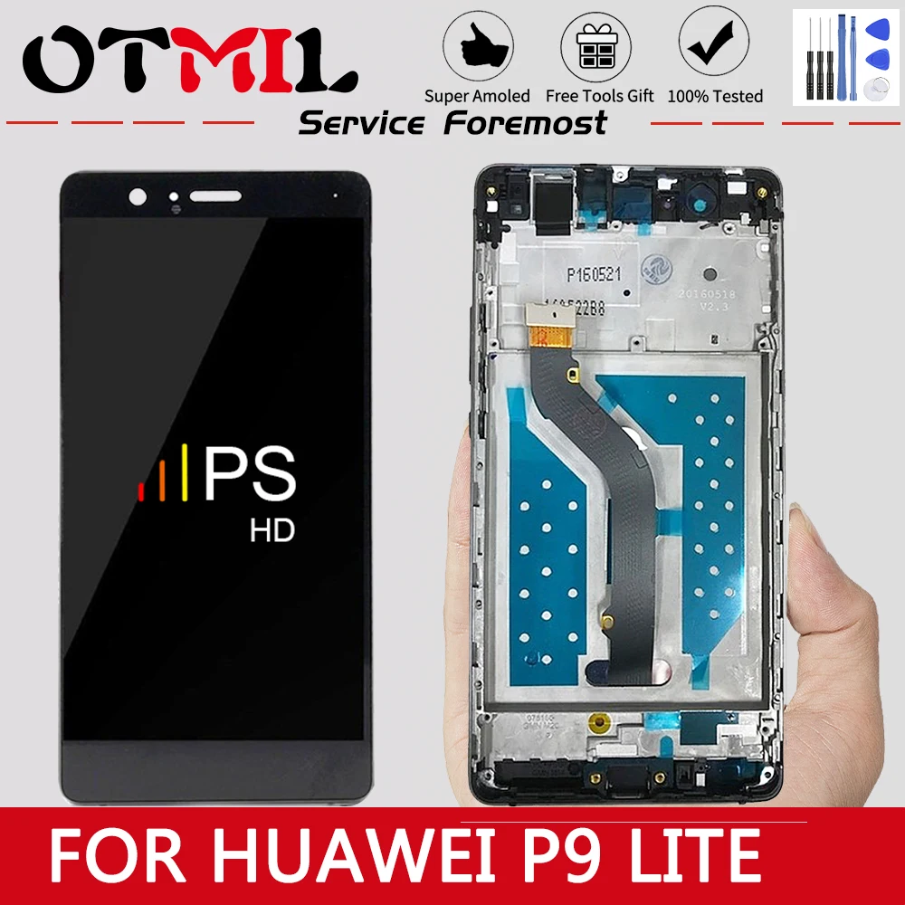 

Original 5.2" For HUAWEI P9 Lite LCD Touch Screen with Frame Digitizer Replacement For HUAWEI P9 Lite Display VNS-L31 L21 L53 G9