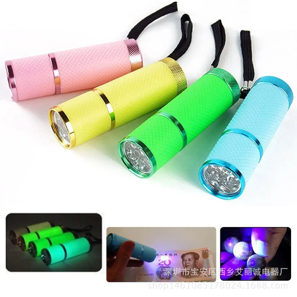 Напрямую от производителя продажи 9LED ночник фонарик мини флуоресцентный подвесной светильник ремень Хвост веревка черная лампочка компания