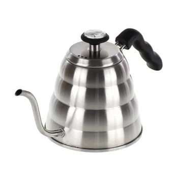 

V60 stainless steel fine mouth pot 1200ML with thermometer hand-made coffee pot coffee maker coffee utensils
