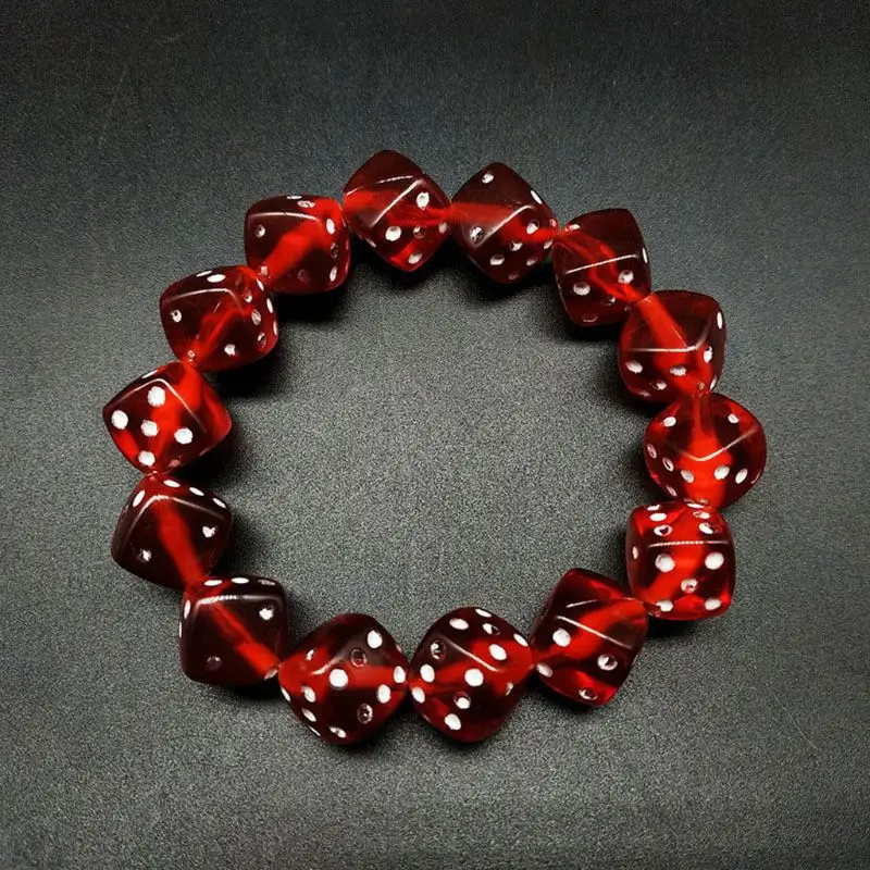 Acrylic Dice Beads Stretch Bracelets Funny Game Lucky Dice Bracelets Women Fashion Jewerly