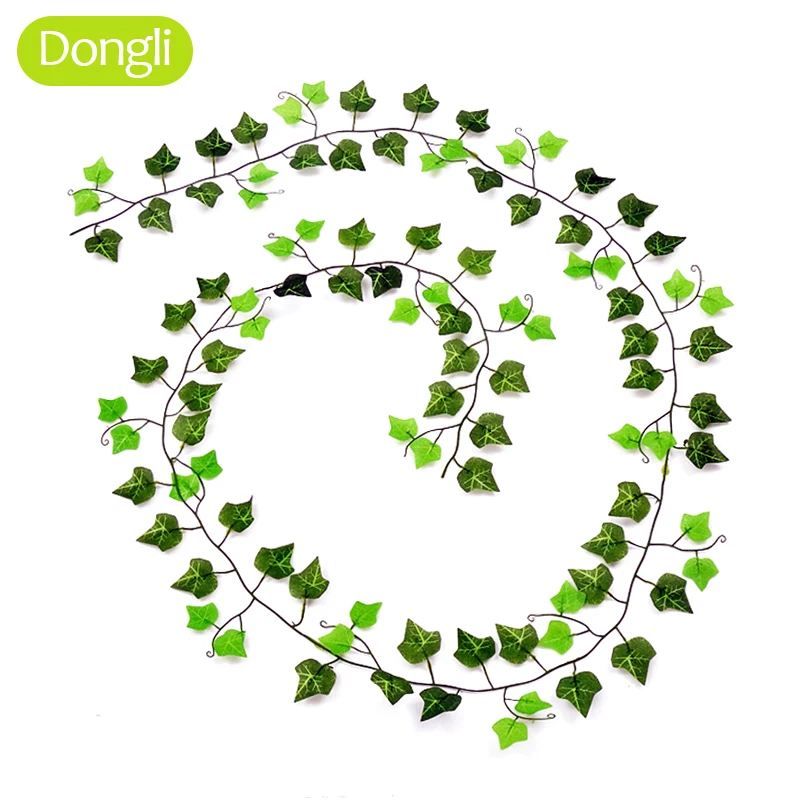 100pc Leaf 1 piece Green Silk Artificial Hanging Garland Fake plant Vine Leaves Diy Home Wedding Party Bathroom Garden Decor ivy | Дом и сад