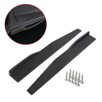 

2pcs 74.5cm Universal Car Side Skirt Rocker Splitter Winglet Side Wing Bumper Lip Bumper Black/Red/Carbon Fiber Look Side Skirts