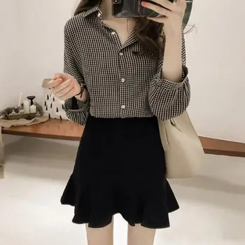 

Women Blouses Lantern Long Sleeve Casual Shirt Office Lady Slim Shirts Tops Female Blusas Rk#