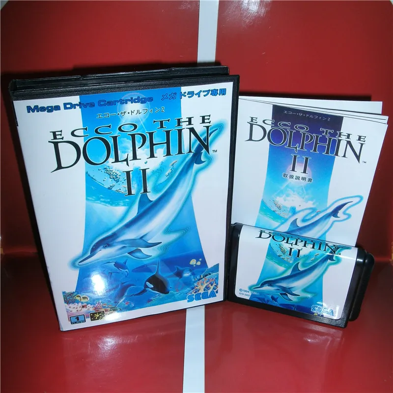 Dolphin 2 Япония крышка с коробкой и руководство для MD MegaDrive Genesis Видео игровой консоли 16 бит MD карты
