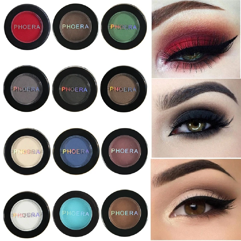 

12 Colors Matte Eye Shadow Powder Pigment Nude Long Lasting Bright Eyeshadow Makeup Water-Resistant Black Red Eyeshadow