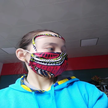 

5pcs Set Cotton Face Mouth Mask Anti Haze Dust Washable Reusable Women Men Dustproof Mouth-muffle Winter Warm Mask Africa Fabric