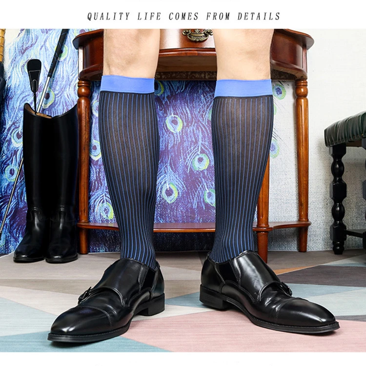 High Quality Business Men Socks Soft Elastic 100 Acrylic Transparent