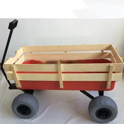 four wheel foldable garden wagon tool cart beach wagon beach cart wooden tool cart
