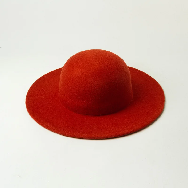 orange red 01910-HH9008 шерстяная зимняя детская Солнцезащитная шапка для девочек, шапка для отдыха - Цвет: orange red