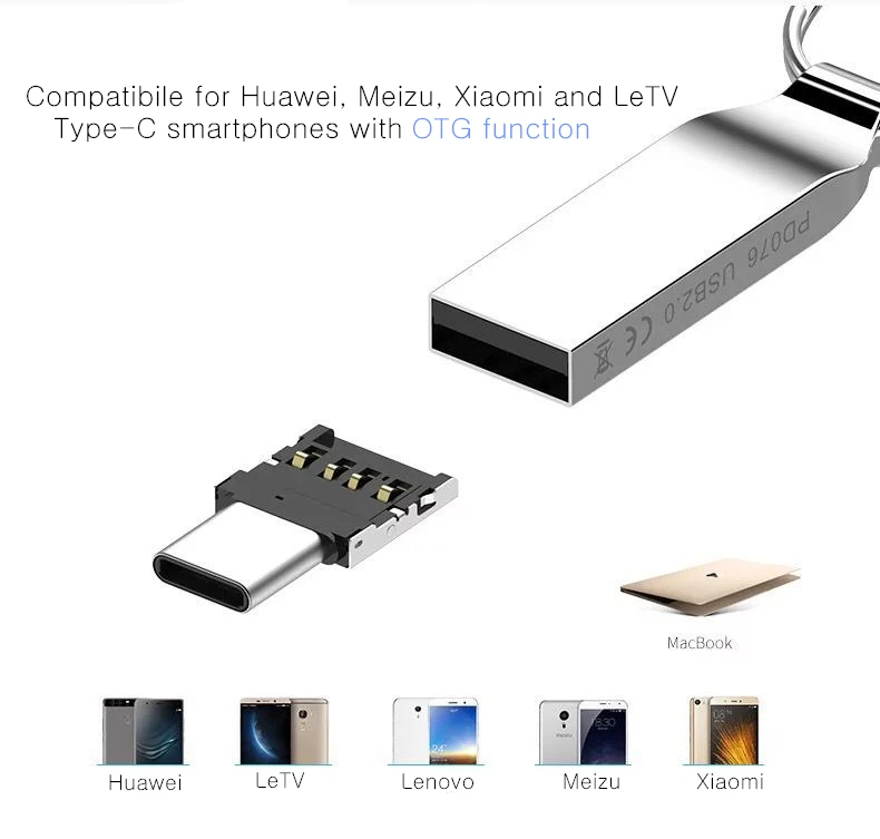 Кабель адаптер Type C OTG для мобильных телефонов маленький игровой конвертер Huawei P10
