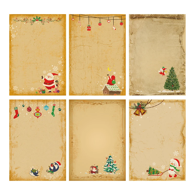 Tekstschrijver zuur zwavel 6Pcs Vintage Kraft Brief Papier Kerstman Pinguïn Kerst Briefpapier Brief  Pad Party Uitnodiging Gift Envelop Schrijven Papier|Brief pad / papier| -  AliExpress