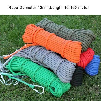 

High quality Rope Daimeter 12mm,Length 10-100 meter Pulling force 18KN, High Strength polypropylene ropes Paracord 4 colors