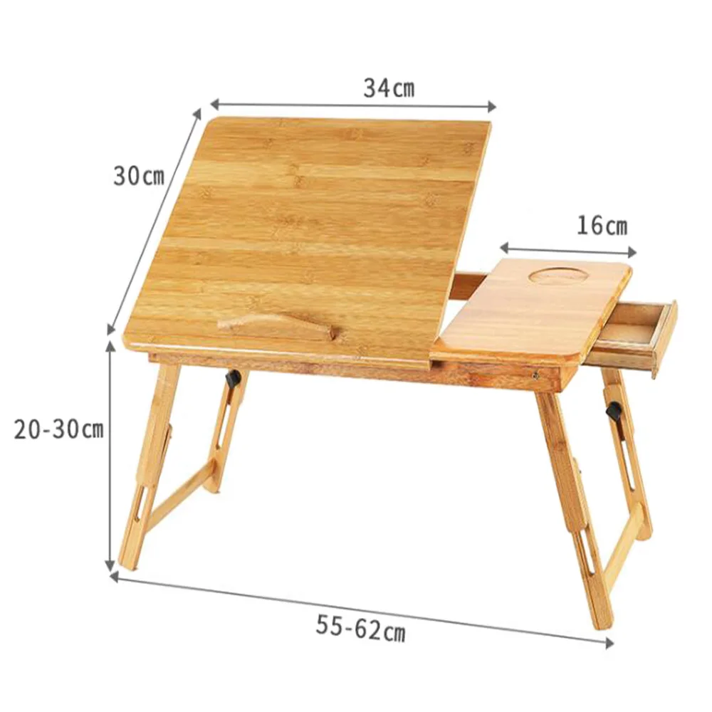 Регулируемая бамбуковая компьютерная подставка, Стол для ноутбука, Стол для ноутбука, столик для ноутбука, поднос для пикника, Стол для изучения, Стол для ноутбука - Цвет: M