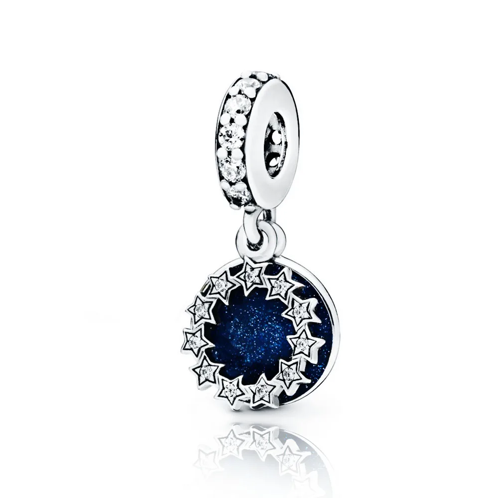New Winter 925 Sterling Silver Beads Sparkling Hearts Dangle Charms fit Original Pandora Bracelets Women DIY Jewelry