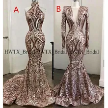 Великолепное розовое Золотое платье для выпускного вечера es г. Новинка, длинное платье для выпускного вечера для девочек в африканском стиле с блестками вечерние платья 2K20