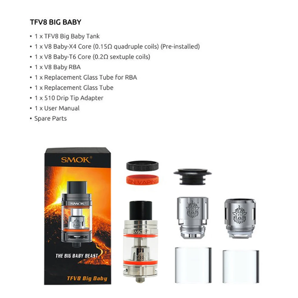 Оригинальный боксмод SMOK OSUB King 220 Вт 5 мл TFV8 Big Baby Tank вейп комплект электронной