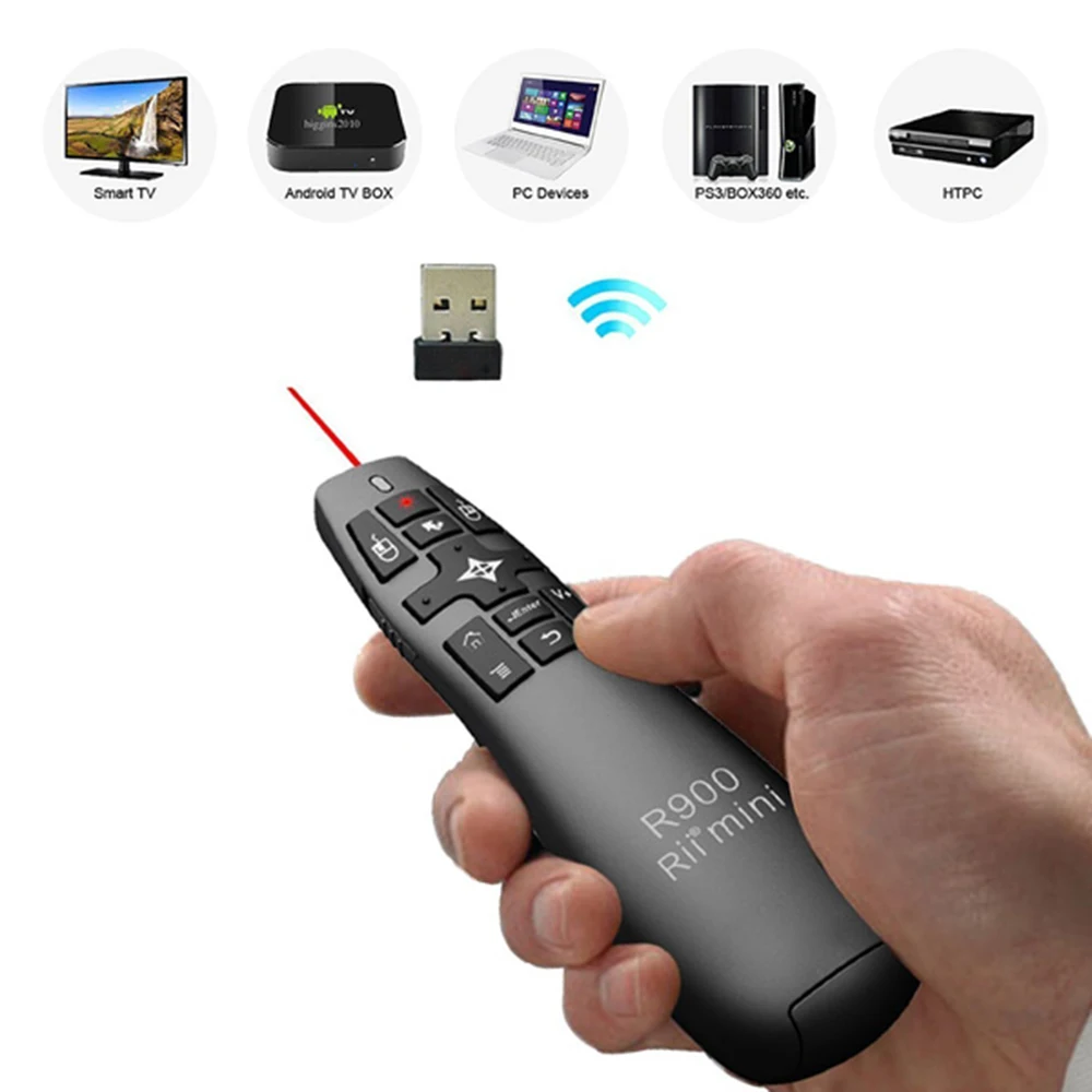 Rii R900 2.4G Wireless Air Mouse Laser Pointer Powerpoint Presenter for Android