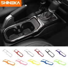 SHINEKA Interior Accessories For Jeep Gladiator JT 2018+ Car Gear Shift Panel Decoration ABS Stickers For Jeep Wrangler JL 2018+