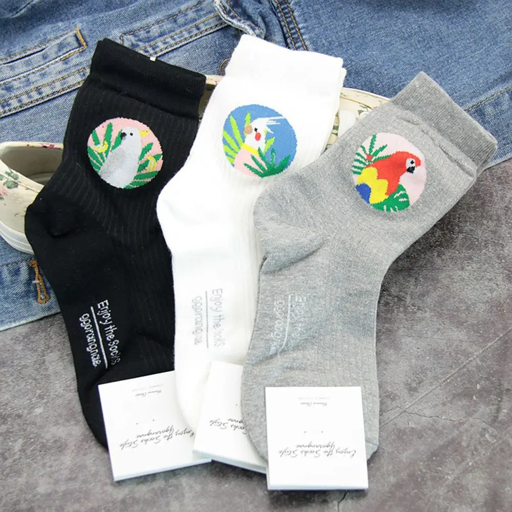 Новые модные художественные ретро милые винтажные носки с птицами Meias, женские носки с забавными рисунками Харадзюку, горячая распродажа