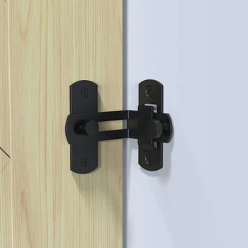 

1pc Door Lock 48*35mm Sliding Barn Black Buckle Household Supplies Tool