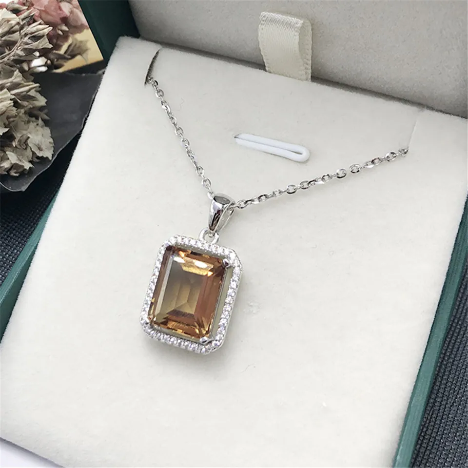 Pendant Bolai, меняющий цвет, ювелирный набор, сережки из серебра 925 пробы с подвеской в виде диаспор, ювелирное изделие с драгоценным камнем для женщин, подарок - Цвет камня: Pendant