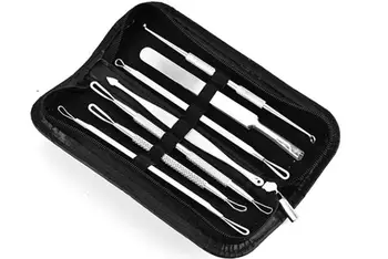 

5sets 7PCS/1set Blackhead Come Done Acne Blemish Pimple Extractor Remover Needles Cosmetic Face Cleaning Tool