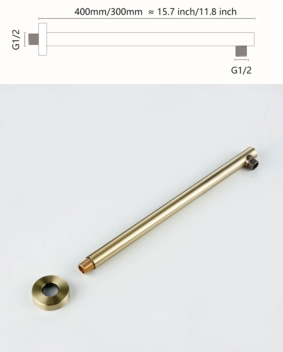 Direct sales Easy to install Brass Shower Arm Fixed Shower Head  Round Tube Chrome Finish Bathroom Faucet Accessories