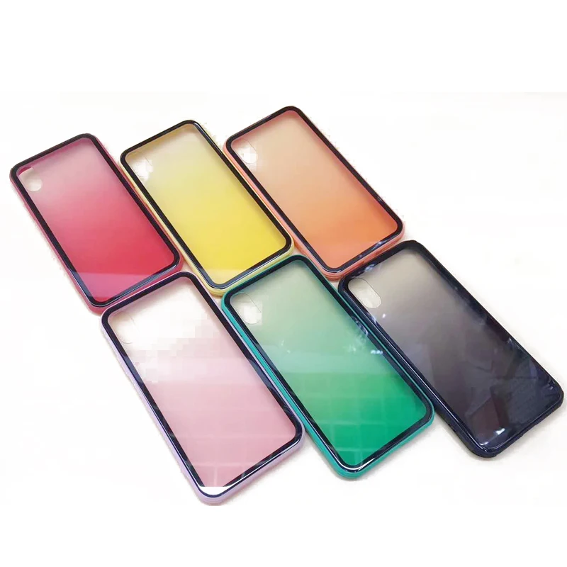 

Sinzean 100pcs Clear Gradient Glass Case for IPHONE XS MAX 6.5/XR 6.1/XS Gradient Glass phone case for IPHONE 7/8 Plus/6s/5