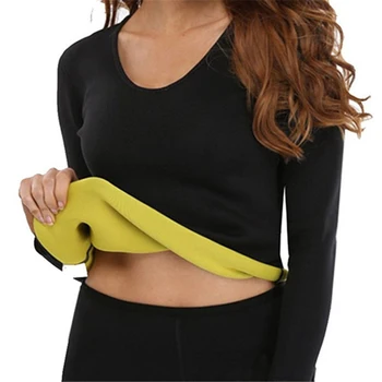 

Womens Hot Thermo Body Shaper T Shirt, Long/Short Sleeve Neoprene Slimming Bodysuit, Workout Sweat Sauna Suit, Stomach Fat Burn