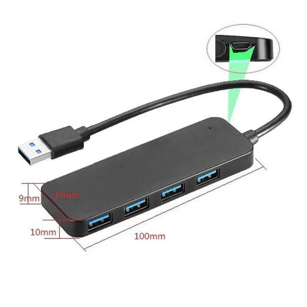 Ультра тонкий USB 3 0 4 Порты и разъёмы мульти данных хаб расширения/Сплиттер