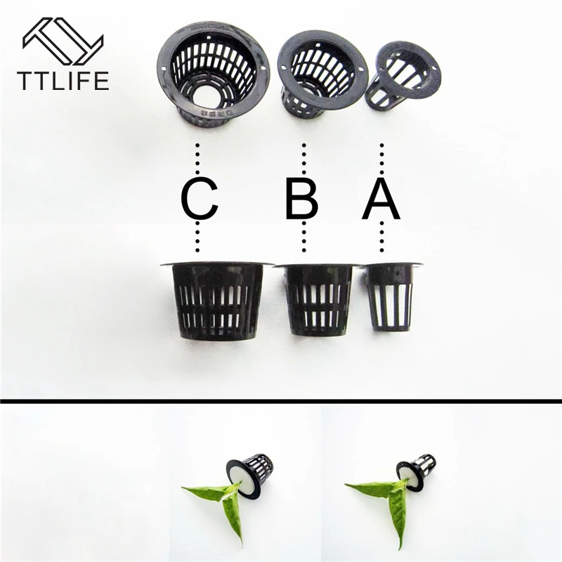 TTLIFE 50Pcs/set Mesh Pot Net Cup Basket Hydroponic Garden Plant Grow Vegetable Cloning Foam Insert Seed Germinate Nursery Pots TTLIFE 50Pcs/set Mesh Pot Net Cup Basket Hydroponic Garden Plant Grow Vegetable Cloning Foam Insert Seed Germinate Nursery Pots
