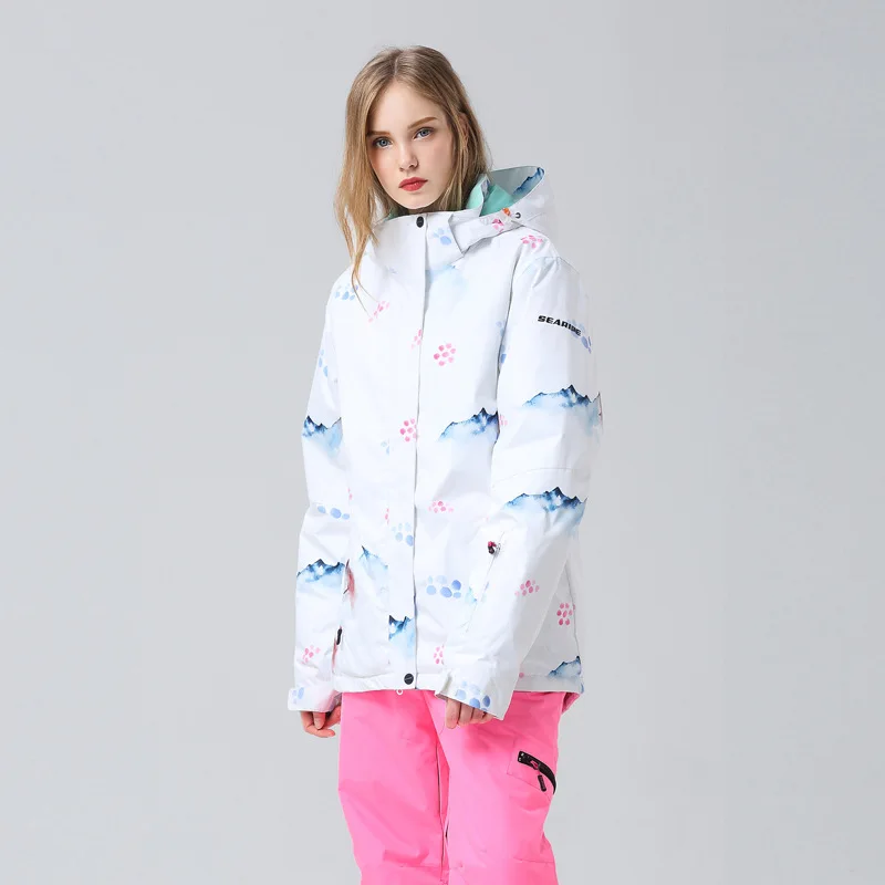 Зимний лыжный костюм для женщин, Высококачественная Лыжная куртка+ брюки, теплый водонепроницаемый ветрозащитный лыжный сноубординг, женский лыжный костюм s