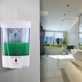 

600ml Capacity Automatic Soap Dispenser Touchless Sensor Hand Sanitizer Detergent Dispenser Wall Mounted For Bathroom Kitchen
