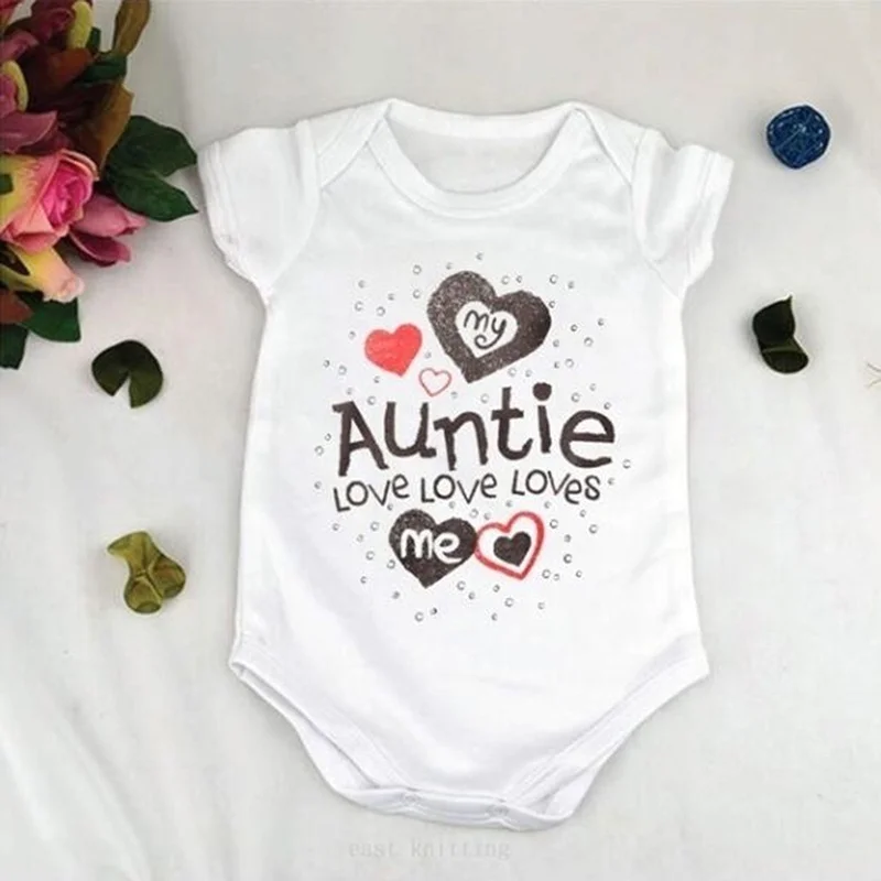Повседневный милый детский комбинезон боди с принтом My Auntie Loves Me для мальчиков и