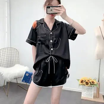 

Fiklyc New Short-Sleeved Shorts Cute Printed Ladies Pajamas Home Service Suit Summer Comfortable And Breathable