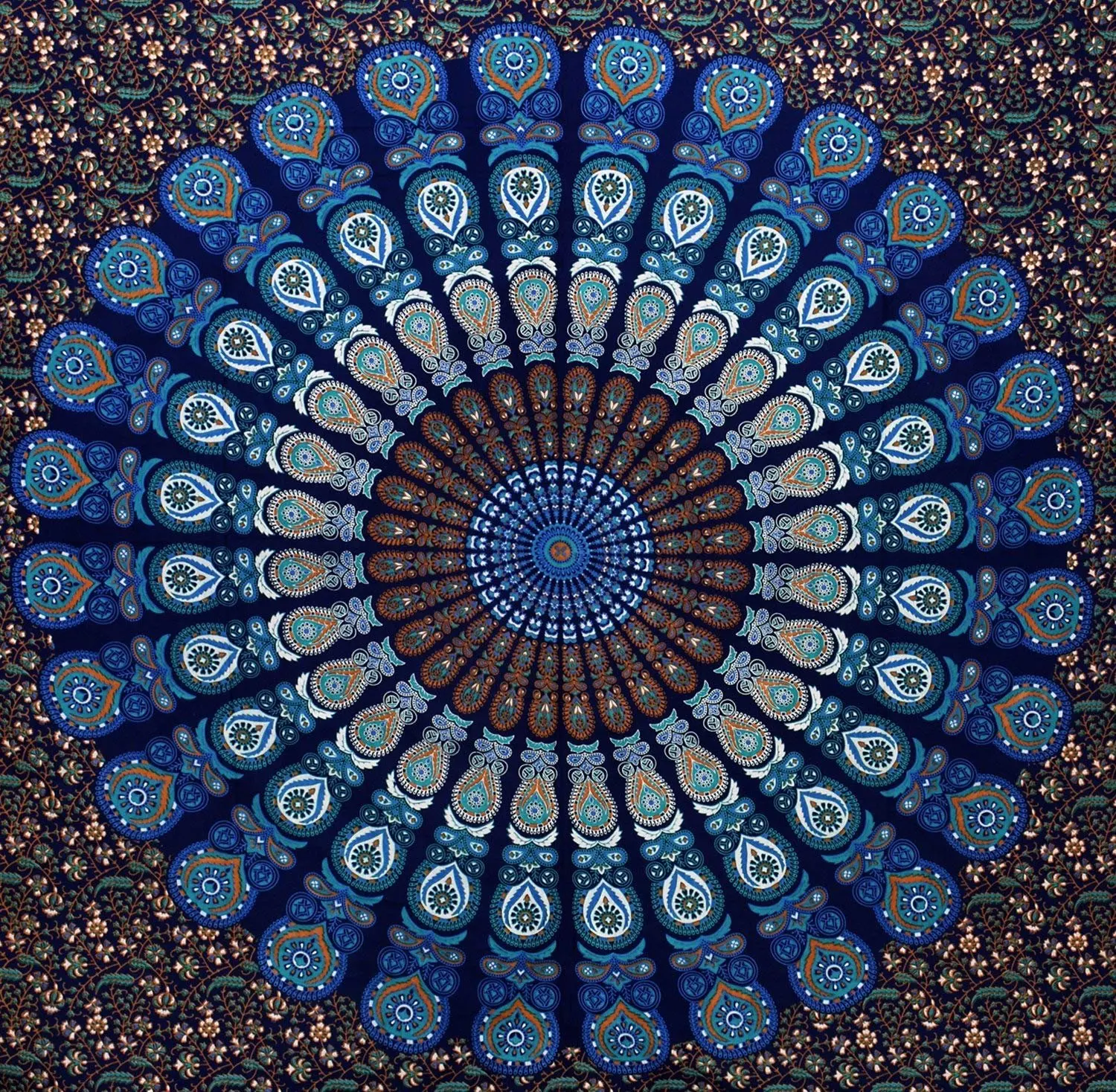 

Blue Queen Mandala Tapestry Indian Hippie Wall Hanging Bohemian Art
