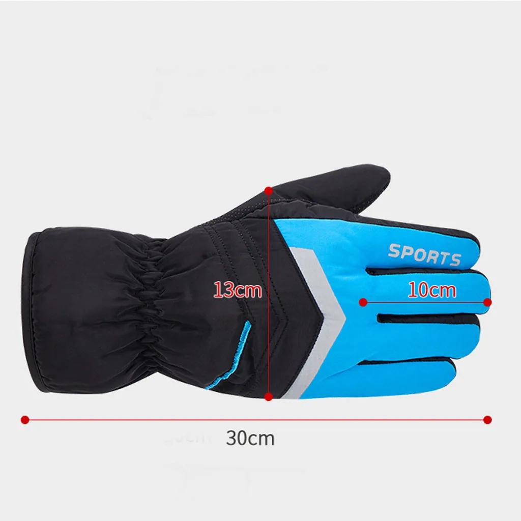 Мужские теплые зимние спортивные термоперчатки для катания на лыжах, водонепроницаемые перчатки для езды на мотоцикле, утолщенные велосипедные перчатки