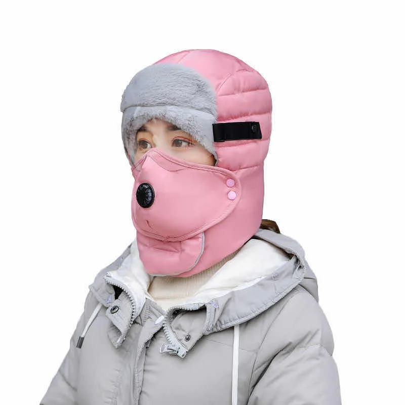 Fashion Men's Winter Waterproof Hat Women's Aviator Cap Lei Feng Cap Aviator Cap with Glasses Boy Girl Breathing Earmuff Cap men's bomber hat rabbit fur