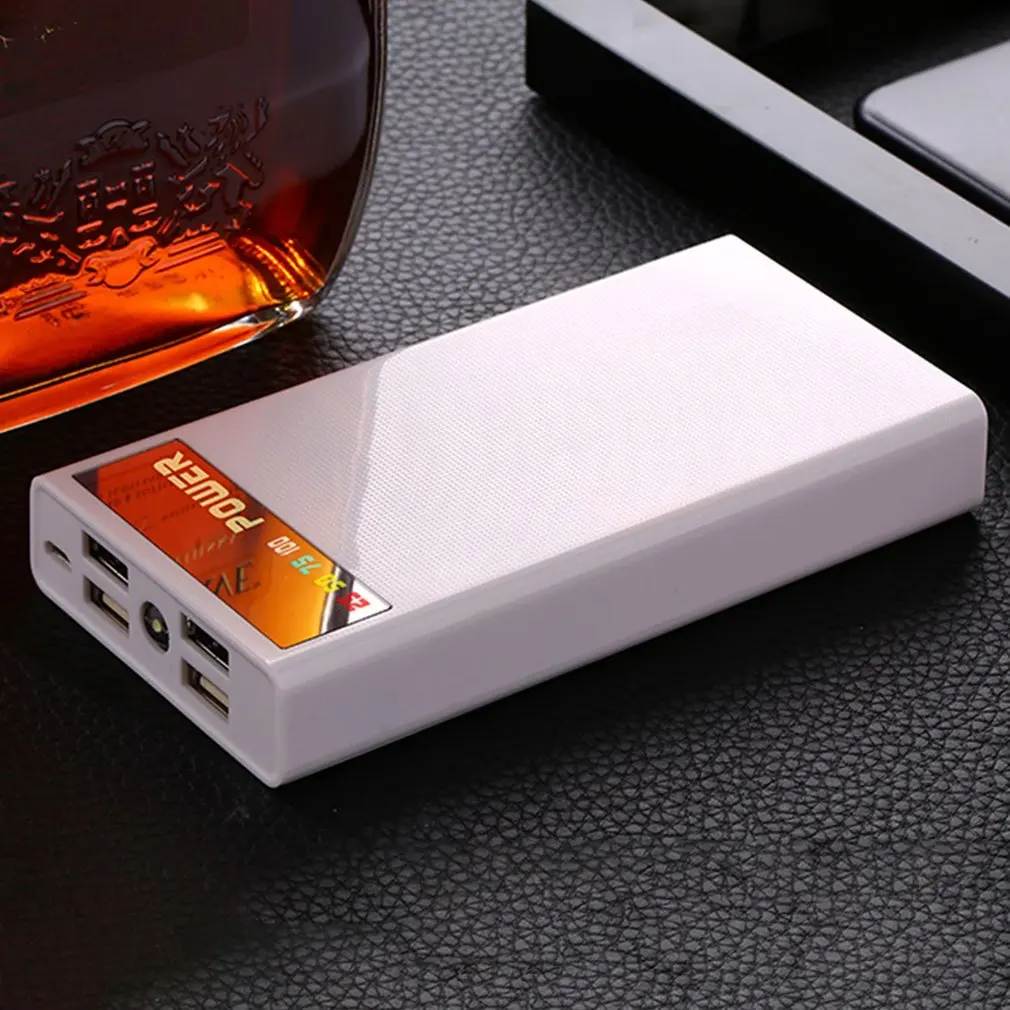 Внешний аккумулятор, светодиодный светильник, 4 usb порта, цифровой дисплей, сделай сам, сварочный внешний аккумулятор, комплекты, питание от 6x18650 батарей